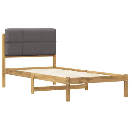 Bed Frame with Upholstered Headboard Whitewash and Light Grey