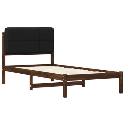 Bed Frame with Upholstered Headboard Dark Brown and Black