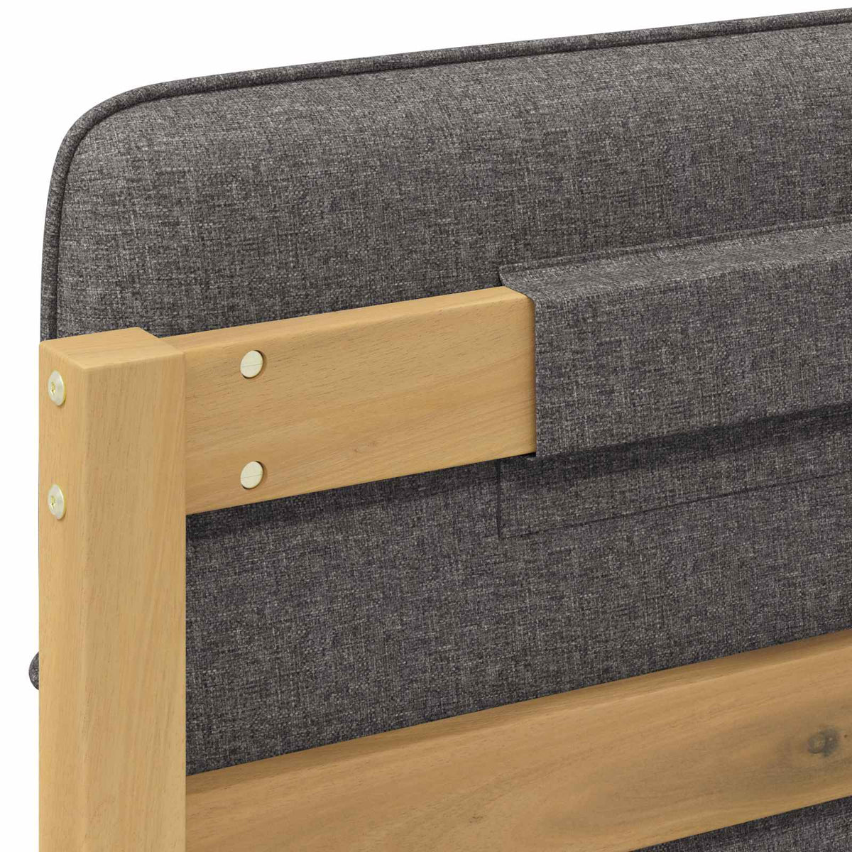 Bed Frame with Upholstered Headboard Whitewash and Light Grey