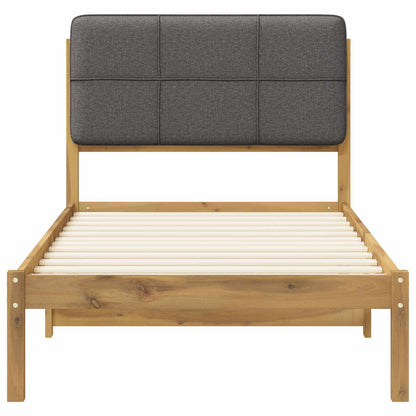Bed Frame with Upholstered Headboard Whitewash and Light Grey