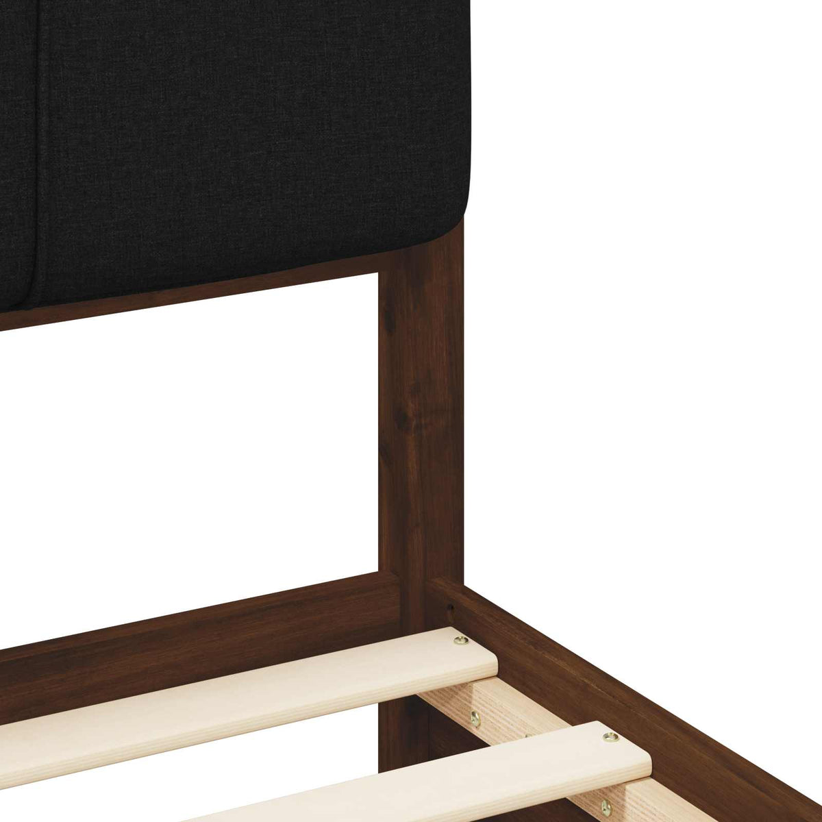 Bed Frame with Upholstered Headboard Dark Brown and Black