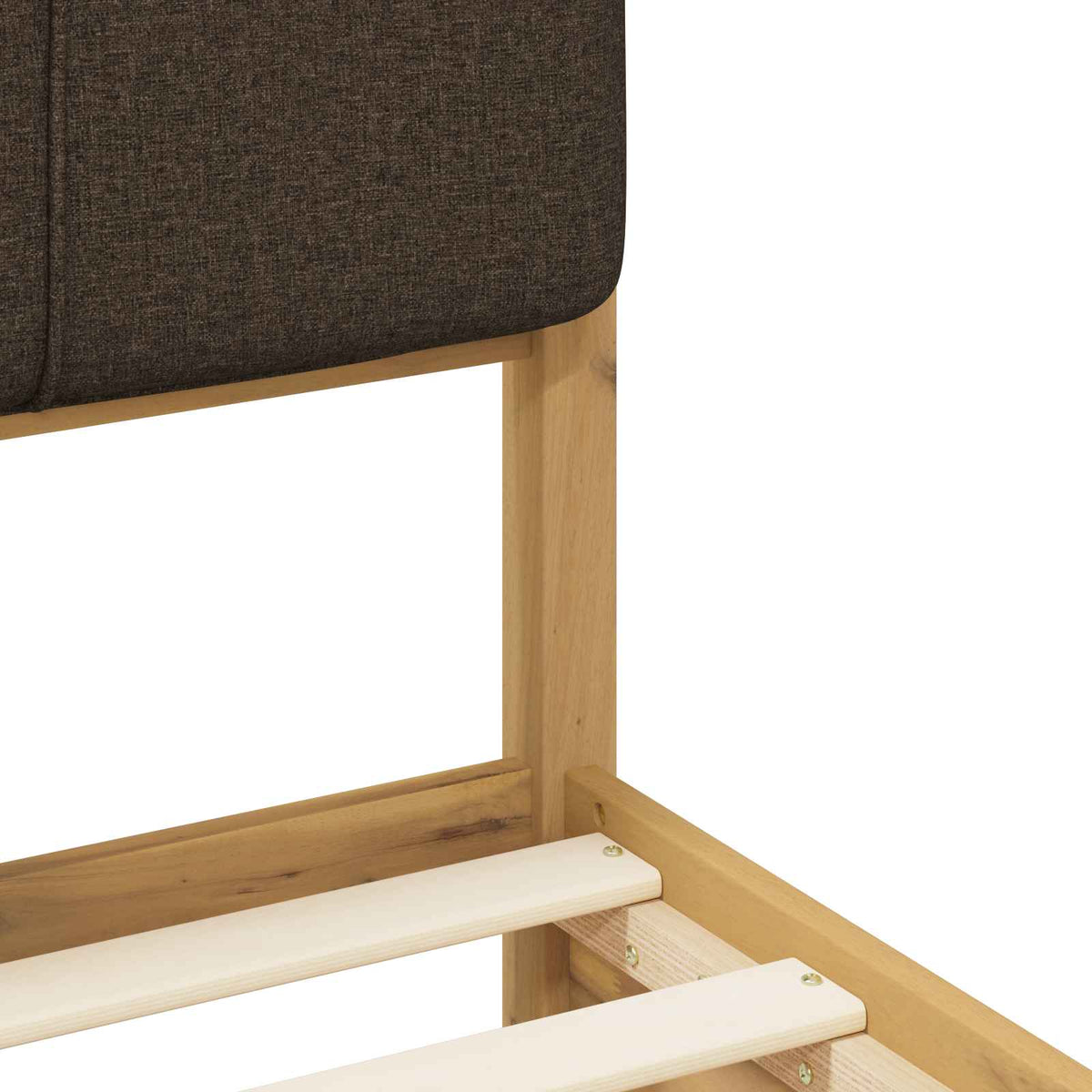 Bed Frame with Upholstered Headboard Whitewash and Taupe