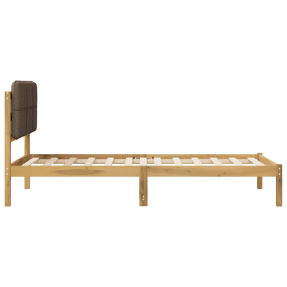 Bed Frame with Upholstered Headboard Whitewash and Taupe