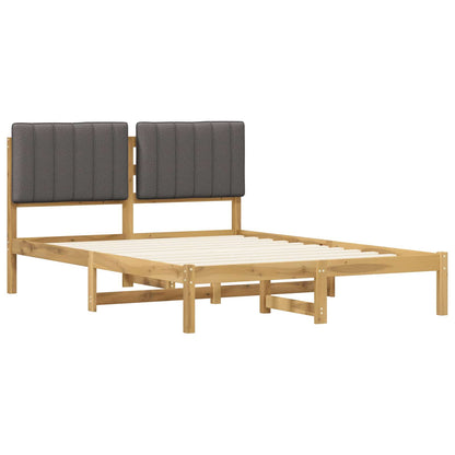 Bed Frame with Upholstered Headboard Whitewash and Light Grey