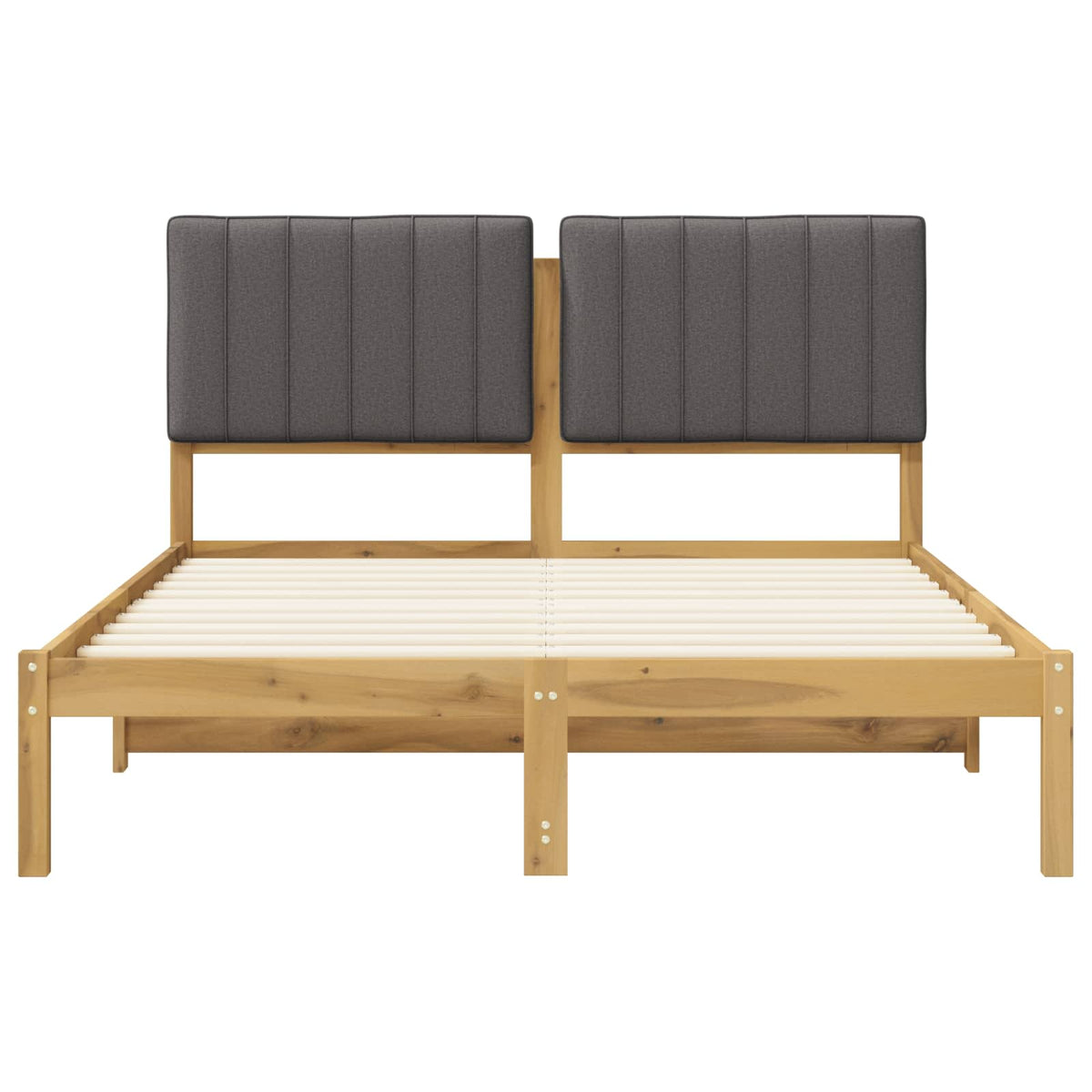 Bed Frame with Upholstered Headboard Whitewash and Light Grey