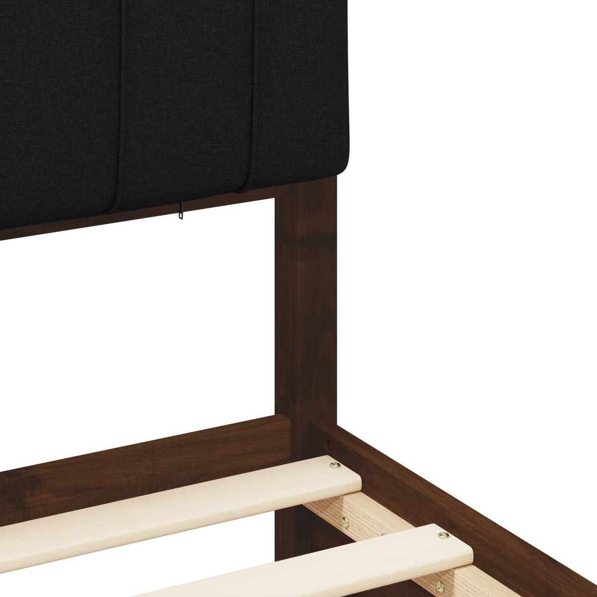 Bed Frame with Upholstered Headboard Dark Brown and Black