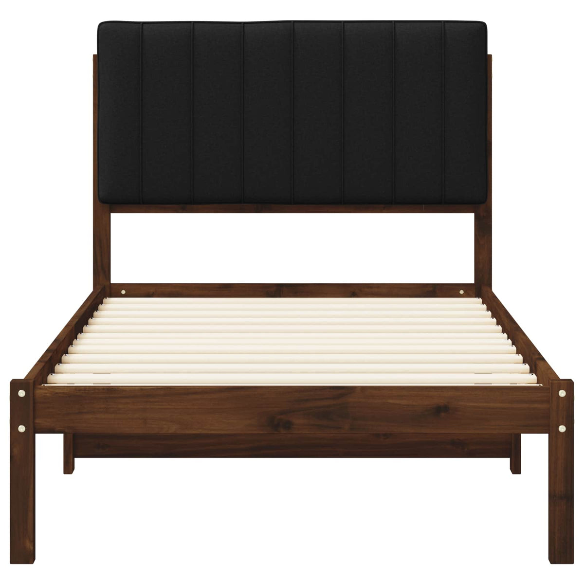 Bed Frame with Upholstered Headboard Dark Brown and Black