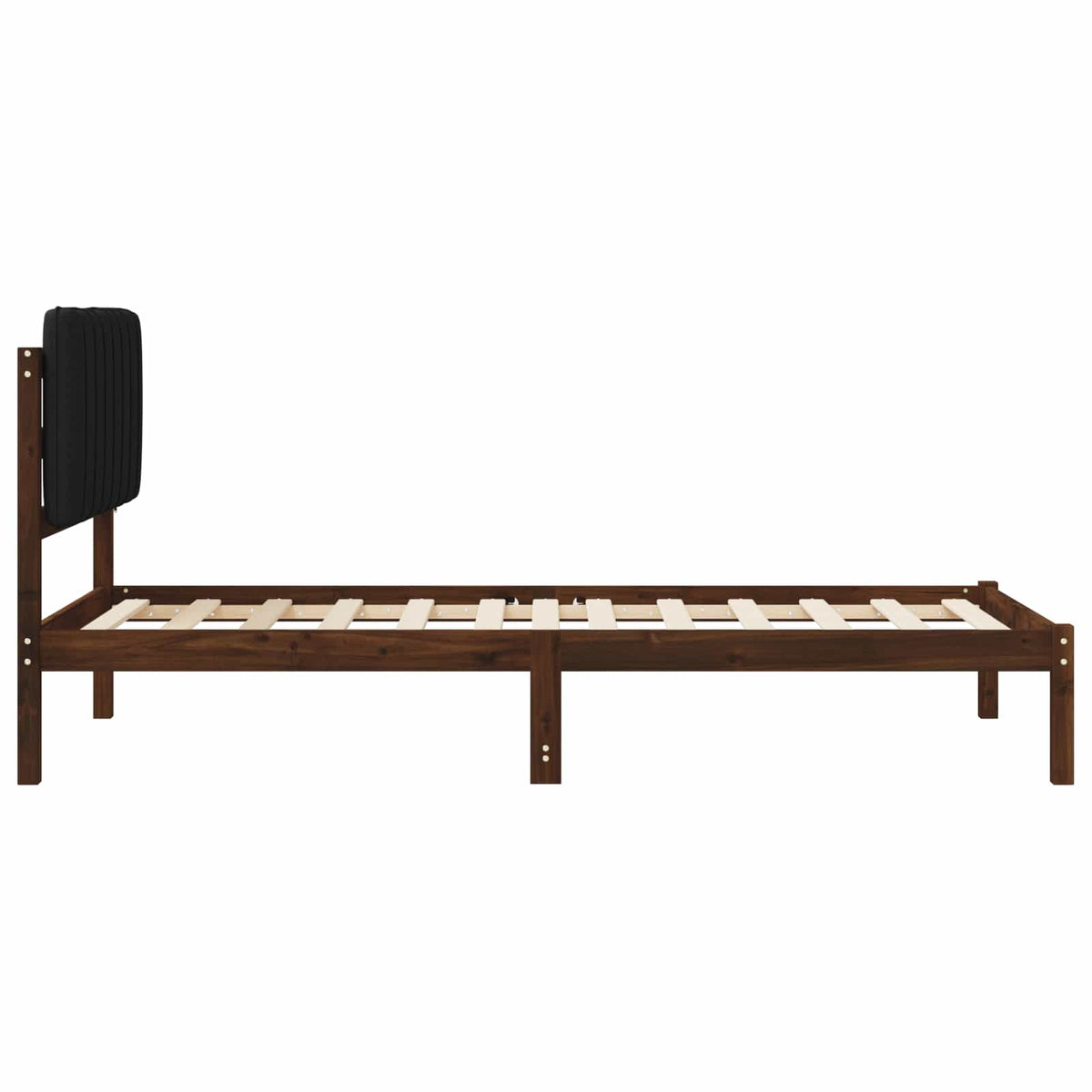 Bed Frame with Upholstered Headboard Dark Brown and Black