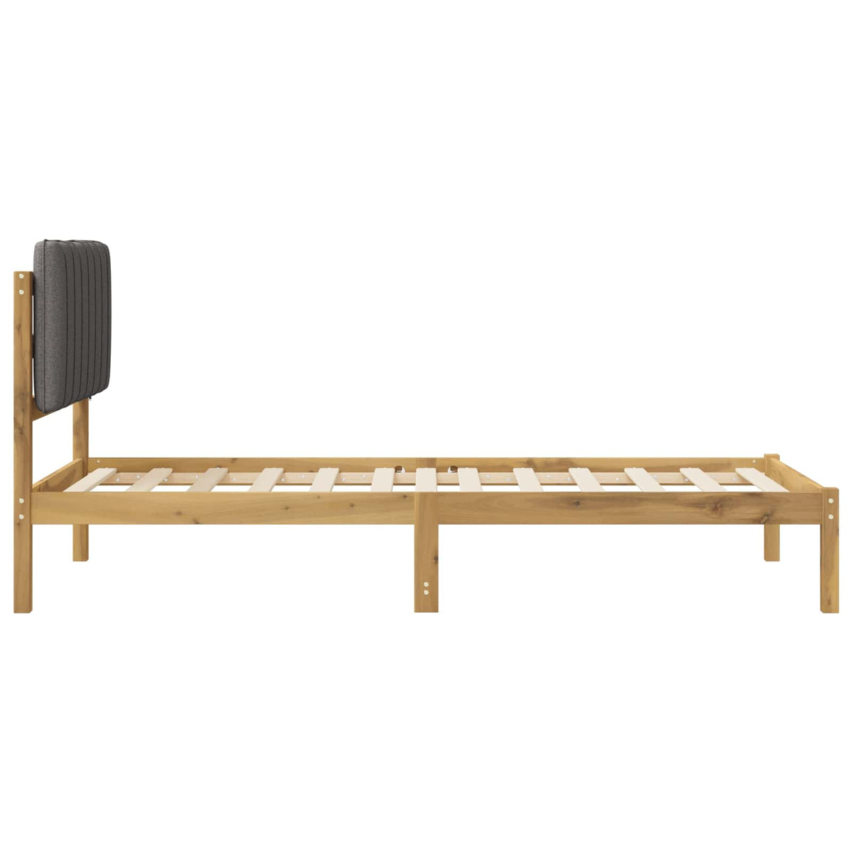 Bed Frame with Upholstered Headboard Whitewash and Light Grey