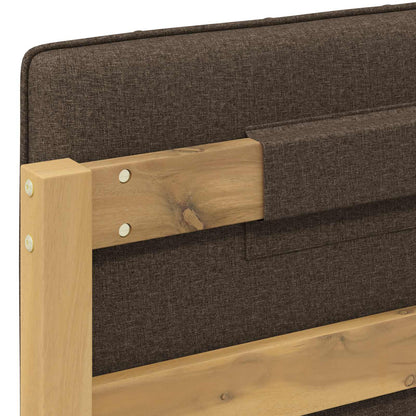 Bed Frame with Upholstered Headboard Whitewash and Taupe