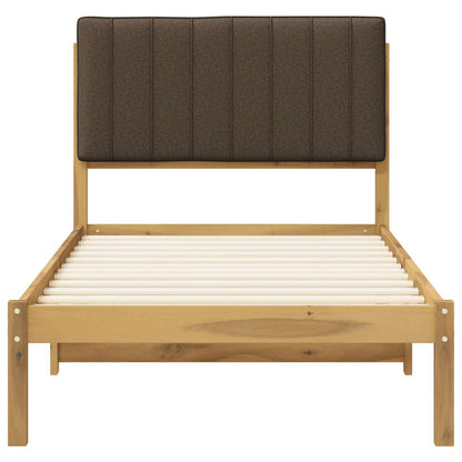 Bed Frame with Upholstered Headboard Whitewash and Taupe