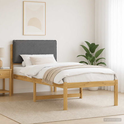 Bed Frame with Upholstered Headboard Whitewash and Light Grey