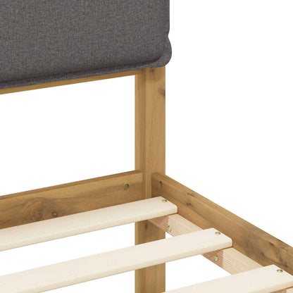 Bed Frame with Upholstered Headboard Whitewash and Light Grey