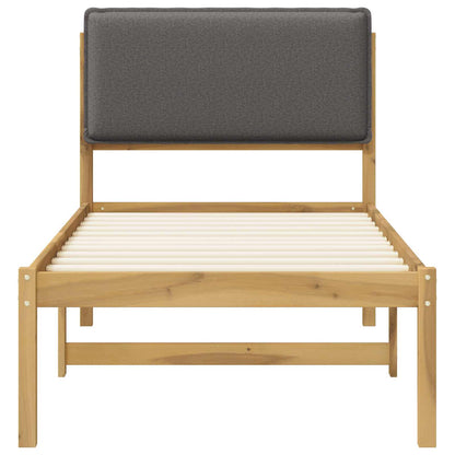 Bed Frame with Upholstered Headboard Whitewash and Light Grey