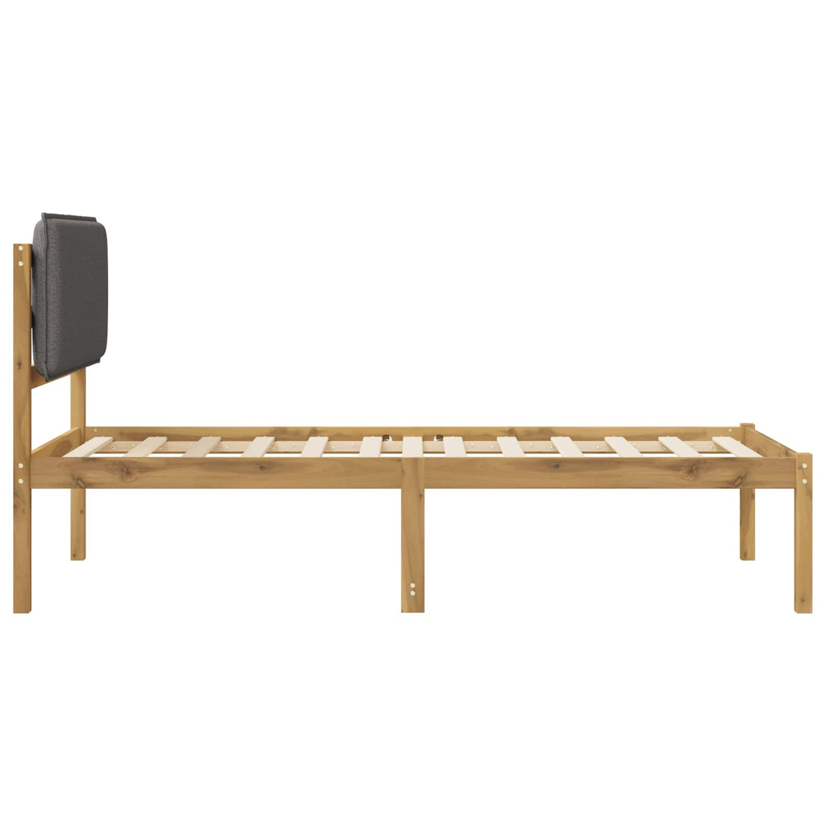 Bed Frame with Upholstered Headboard Whitewash and Light Grey