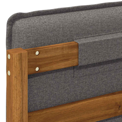 Bed Frame with Upholstered Headboard Natural and Light Grey