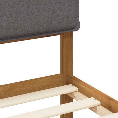 Bed Frame with Upholstered Headboard Natural and Light Grey