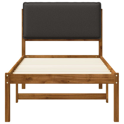 Bed Frame with Upholstered Headboard Natural and Dark Grey