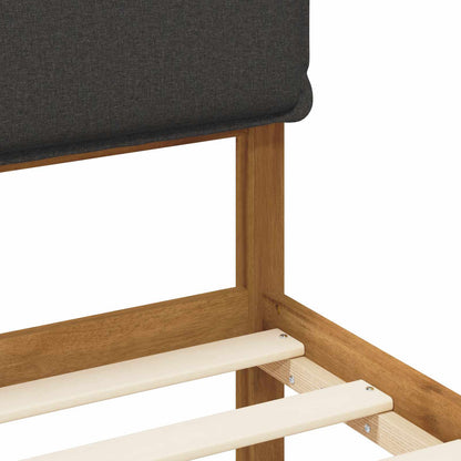 Bed Frame with Upholstered Headboard Natural and Dark Grey