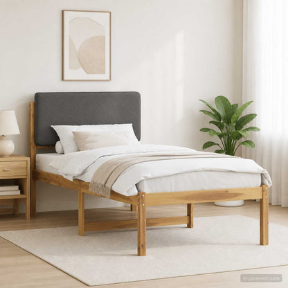 Bed Frame with Upholstered Headboard Whitewash and Light Grey
