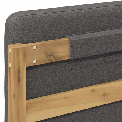 Bed Frame with Upholstered Headboard Whitewash and Light Grey