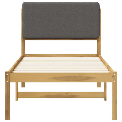 Bed Frame with Upholstered Headboard Whitewash and Light Grey