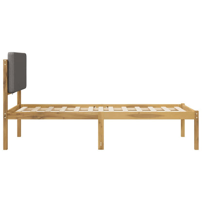 Bed Frame with Upholstered Headboard Whitewash and Light Grey