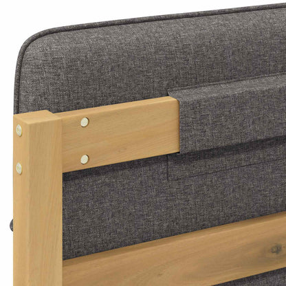 Bed Frame with Upholstered Headboard Whitewash and Light Grey