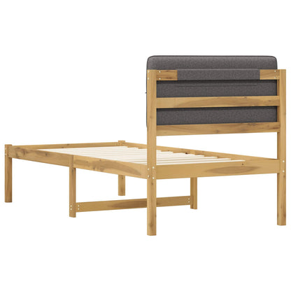 Bed Frame with Upholstered Headboard Whitewash and Light Grey