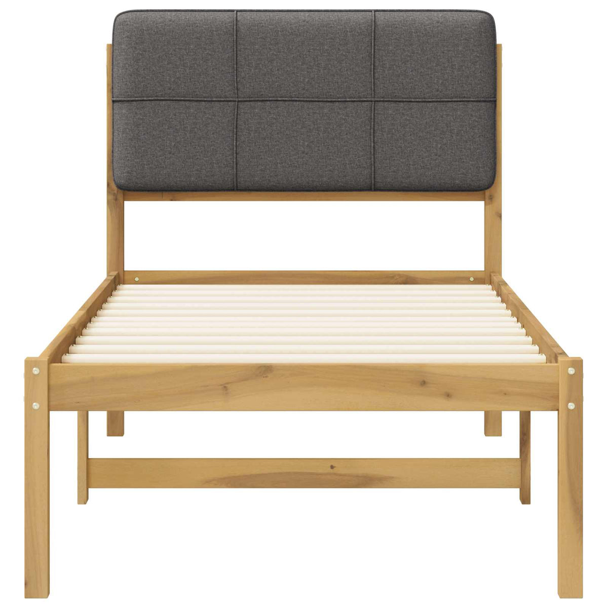 Bed Frame with Upholstered Headboard Whitewash and Light Grey