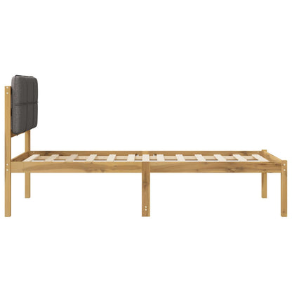 Bed Frame with Upholstered Headboard Whitewash and Light Grey
