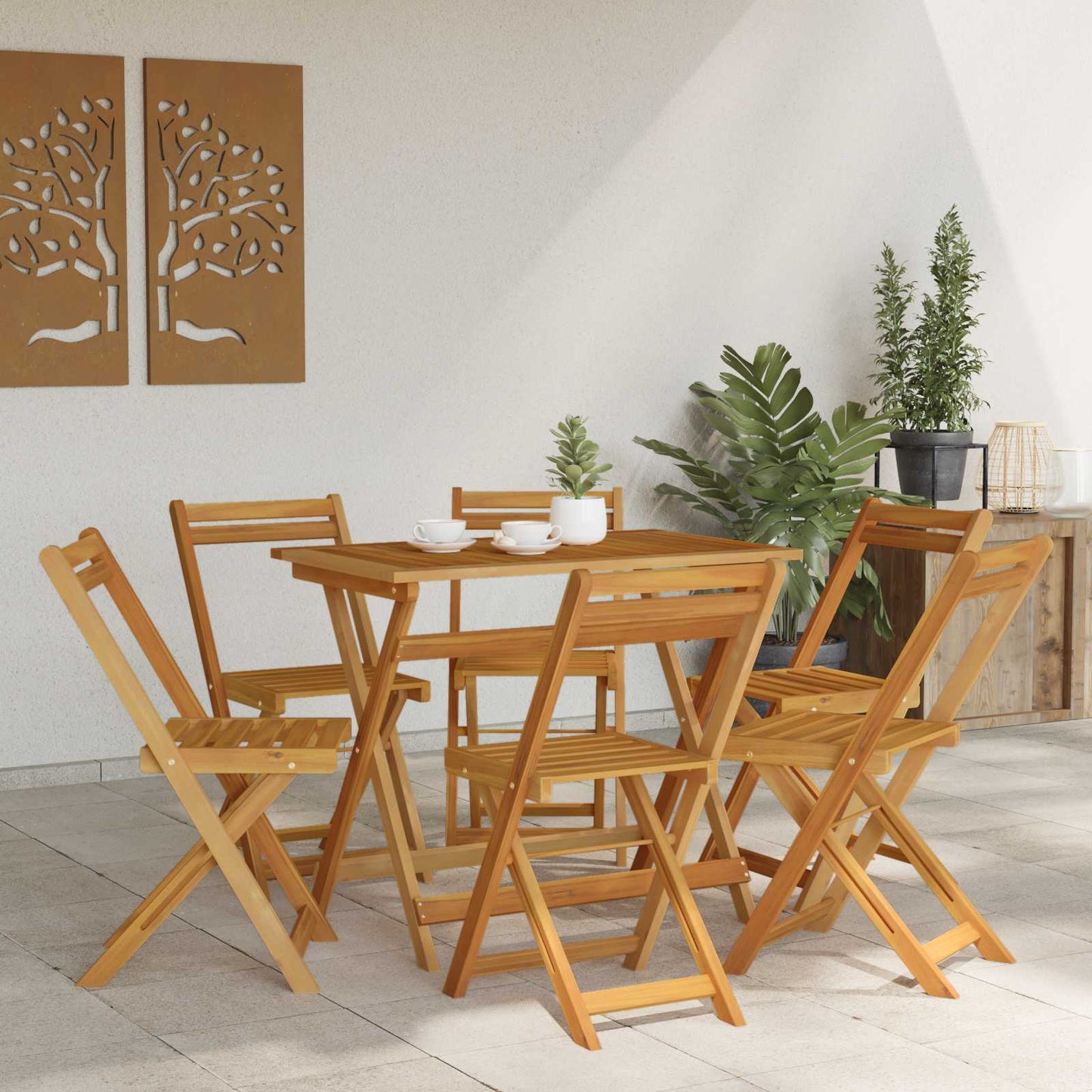 Folding Garden Chairs Folding 6 pcs Natural 40 x 53 x 80 cm
