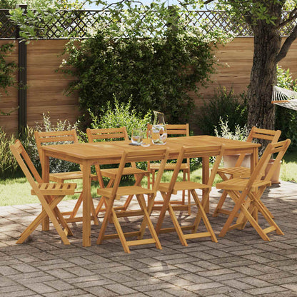 Outdoor Bistro Chairs Folding 8 pcs Natural 40 x 53 x 80 cm