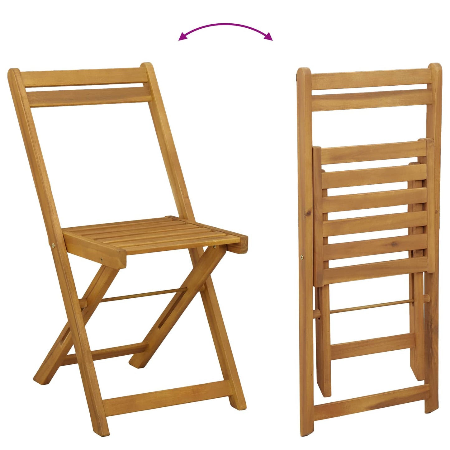 Outdoor Bistro Chairs Folding 8 pcs Natural 40 x 53 x 80 cm