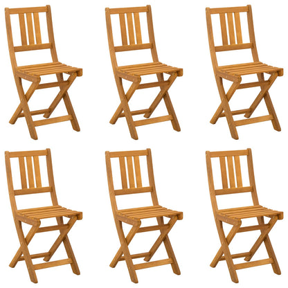Garden Chair 6 pcs Natural Solid Acacia Wood