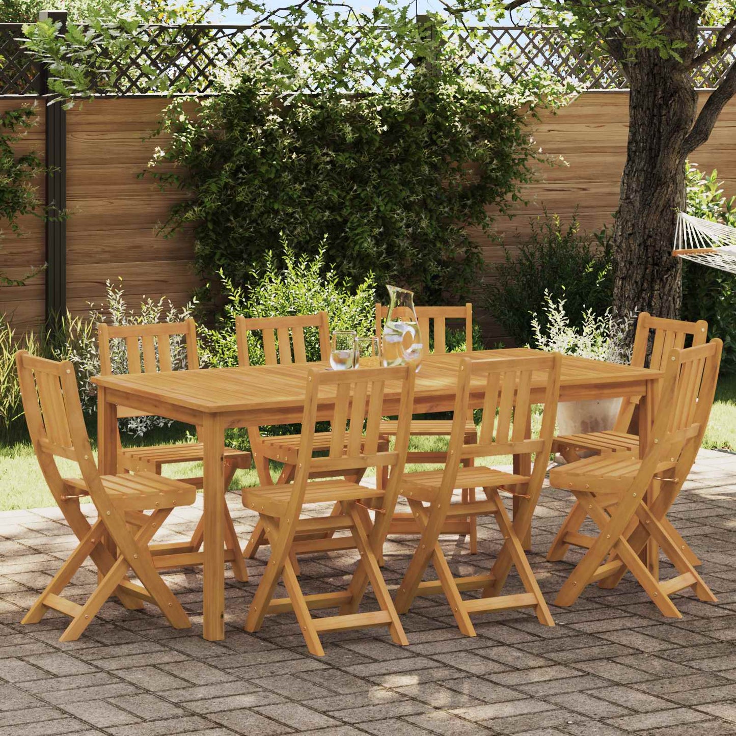 Garden Chair 8 pcs Natural 40 x 42 x 85 cm Solid Acacia Wood