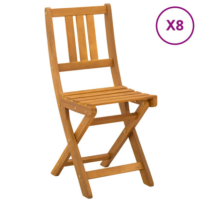 Garden Chair 8 pcs Natural 40 x 42 x 85 cm Solid Acacia Wood