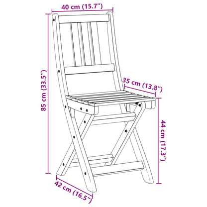 Garden Chair 8 pcs Natural 40 x 42 x 85 cm Solid Acacia Wood