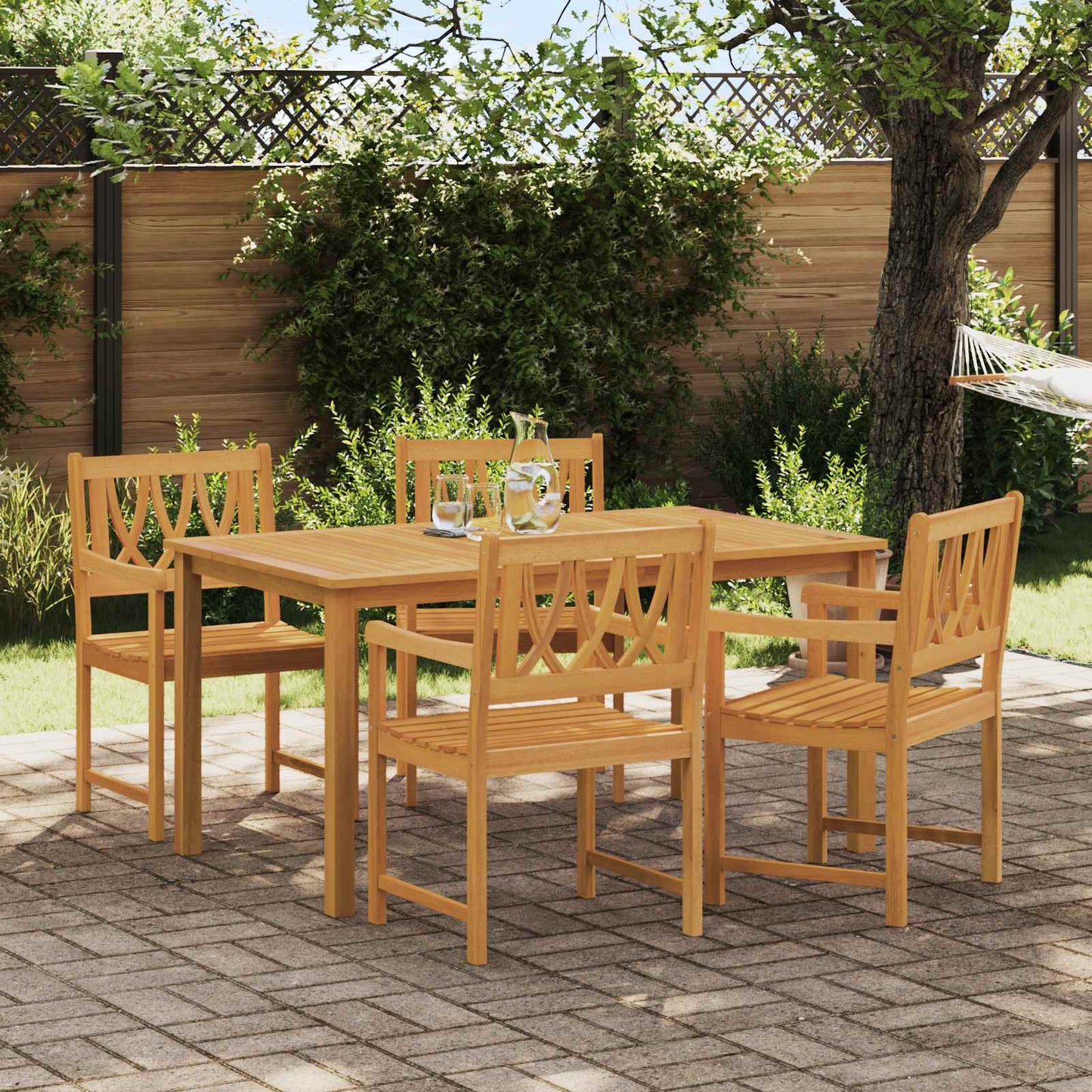 Garden Chairs 4 pcs Natural Solid Acacia Wood
