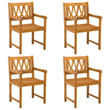 Garden Chairs 4 pcs Natural Solid Acacia Wood