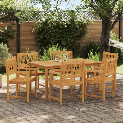 Garden Chairs 6 pcs Natural Solid Acacia Wood