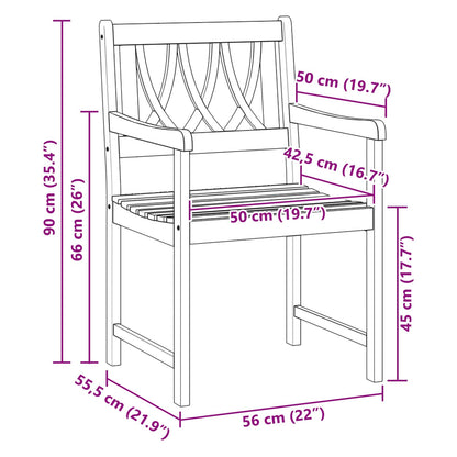 Garden Chairs 6 pcs Natural Solid Acacia Wood