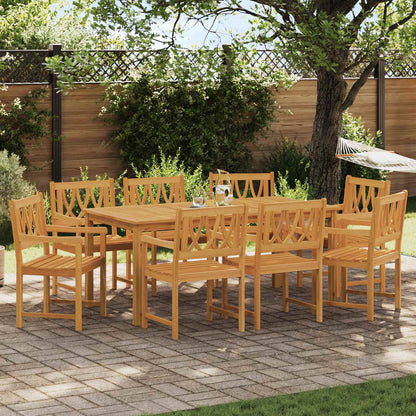 Garden Chairs 8 pcs Natural Solid Acacia Wood