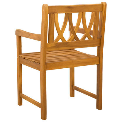 Garden Chairs 8 pcs Natural Solid Acacia Wood