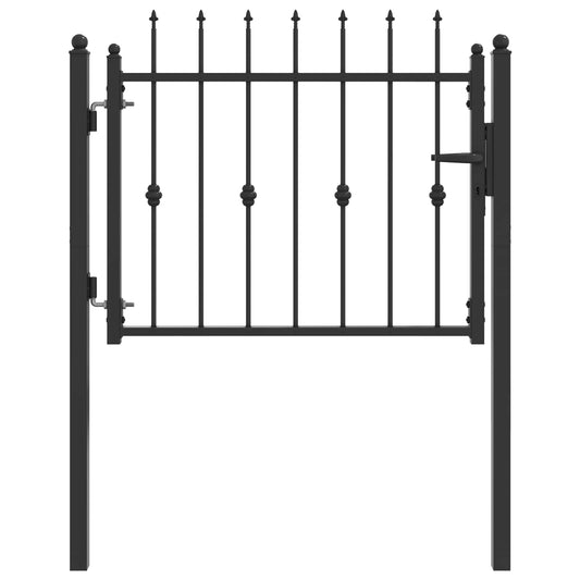 Fence Gate HORST 100 x 75 cm Metal Black Lockable