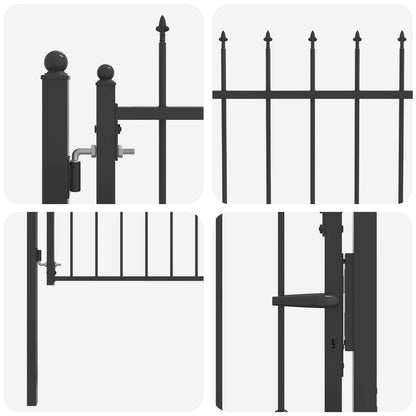 Fence Gate HORST 100 x 100 cm Metal Black Lockable