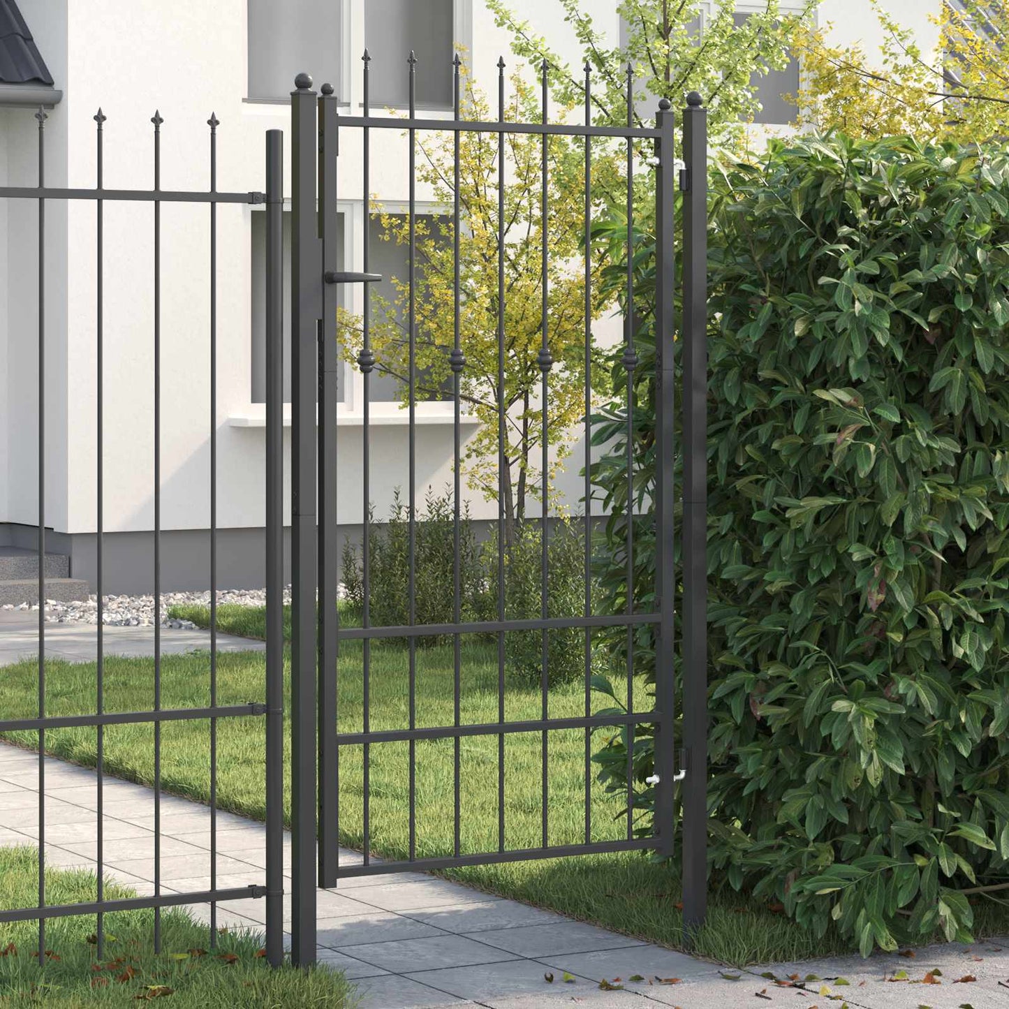 Fence Gate HORST 100 x 175 cm Metal Black Lockable