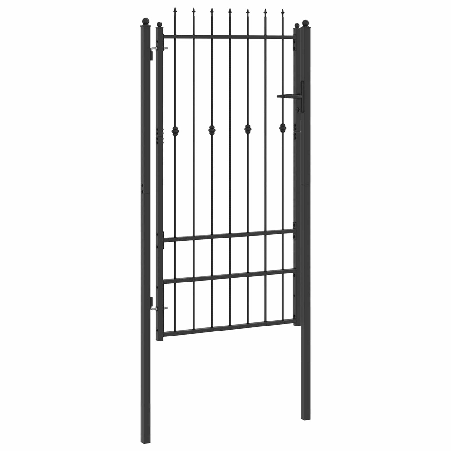Fence Gate HORST 100 x 175 cm Metal Black Lockable