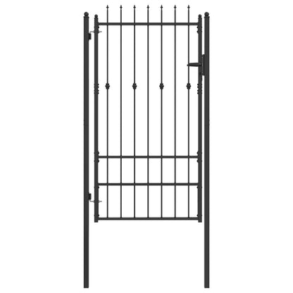 Fence Gate HORST 100 x 175 cm Metal Black Lockable