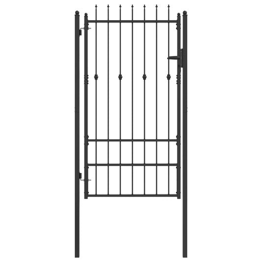 Fence Gate HORST 100 x 175 cm Metal Black Lockable